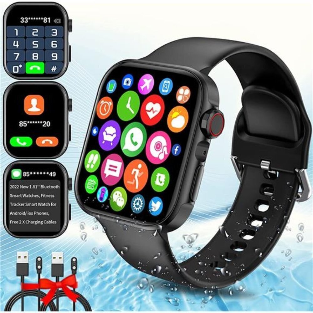 Bluetooth Smart Watch 1.81" Android Fitness Tracker